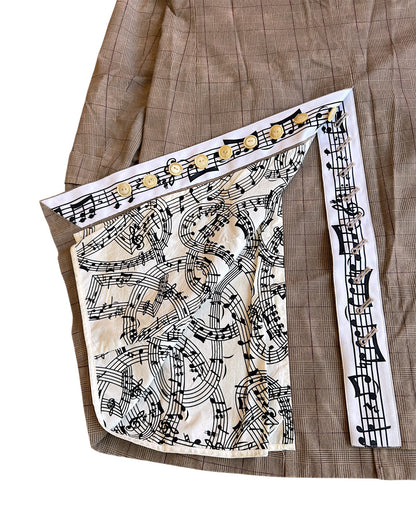 Number (N)ine SS07 "About A Boy" Music Notes Lined Checkered Trench Coat