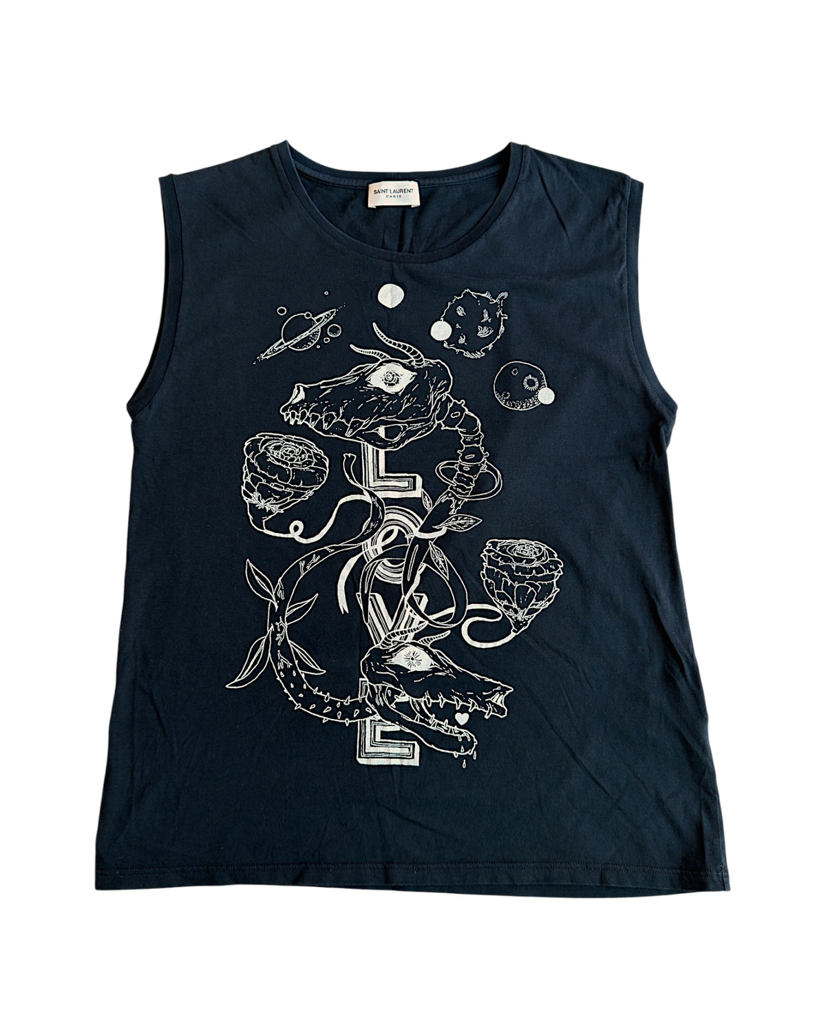Saint Laurent SS12 by Hedi Slimane Love Space Monster Sleeveless T-Shirt