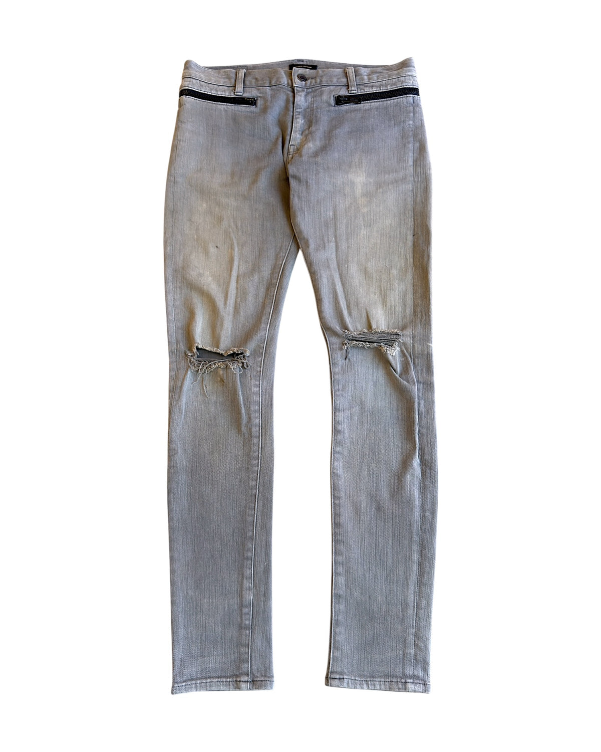 Undercover SS14 "Psychocandy" Full Wrap Zipper Distressed Denim Jeans