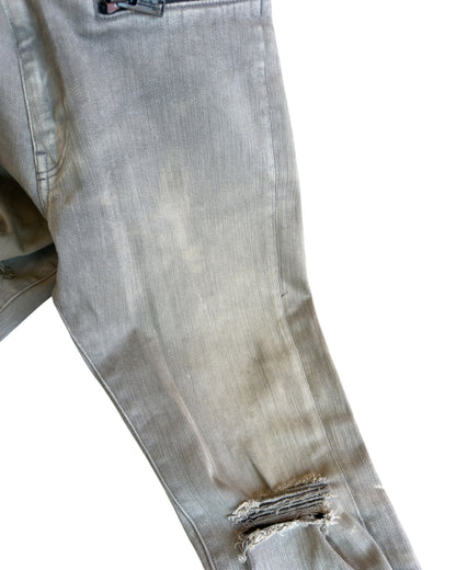 Undercover SS14 "Psychocandy" Full Wrap Zipper Distressed Denim Jeans