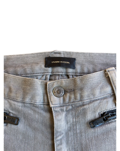 Undercover SS14 "Psychocandy" Full Wrap Zipper Distressed Denim Jeans