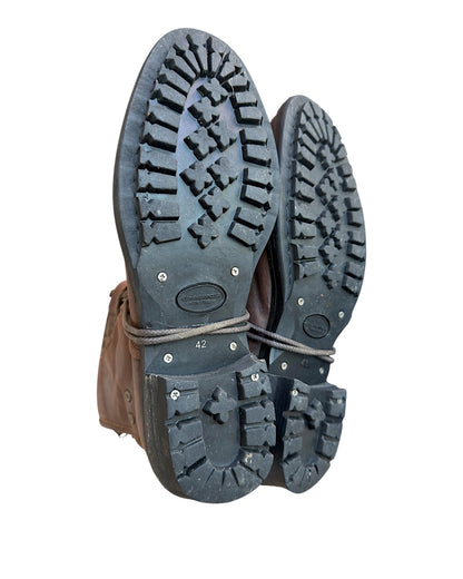 Alfredo Bannister Lace Up Strap Buckle Brown Aged Leather Combat Boots