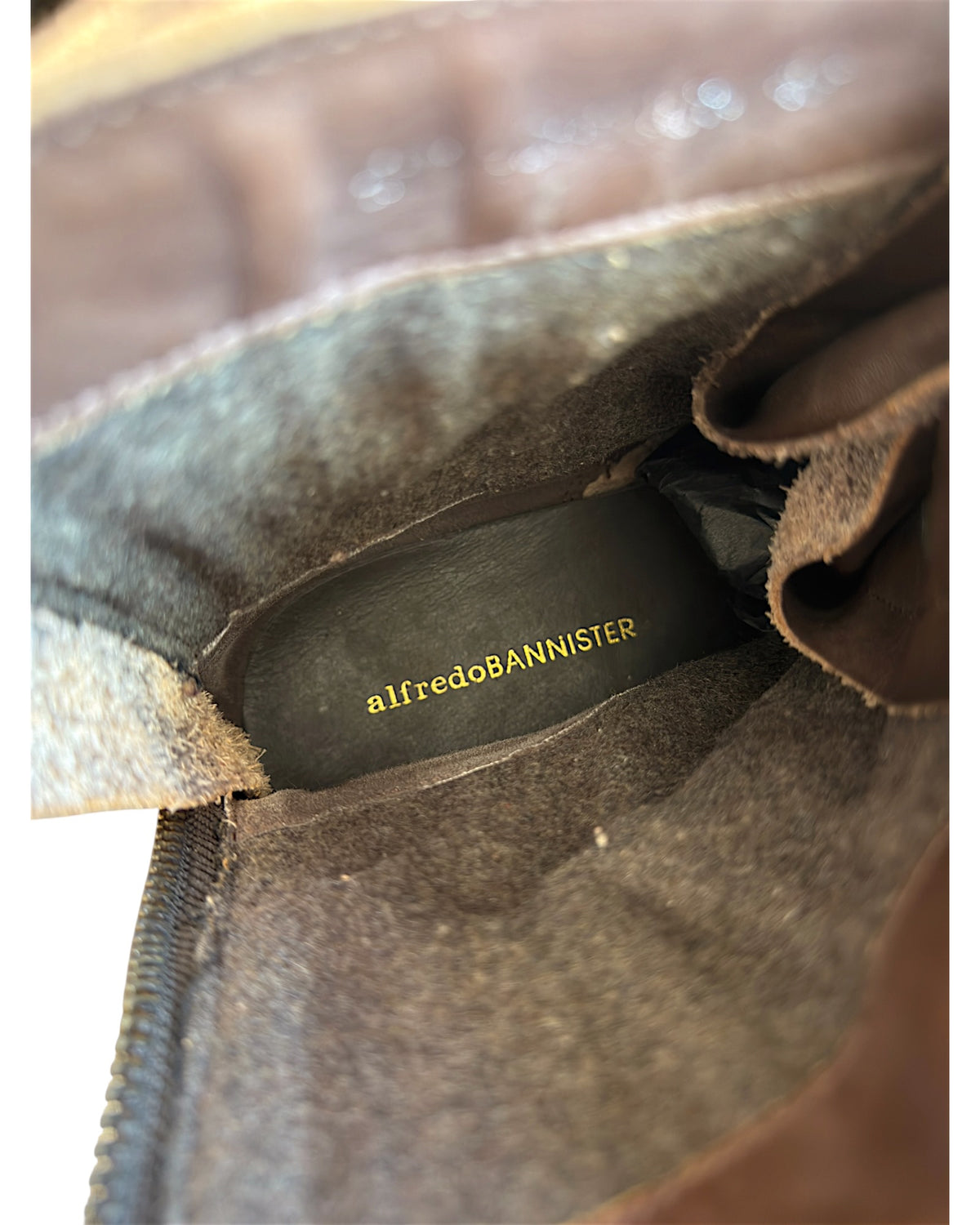 Alfredo Bannister Lace Up Strap Buckle Brown Aged Leather Combat Boots
