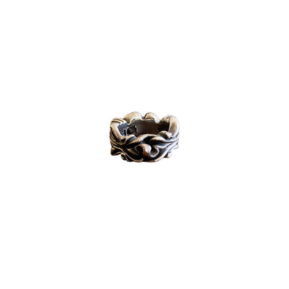 Celtic Arts (A&G Rock) 925 Silver Engraved Heart Cross Scroll Ring