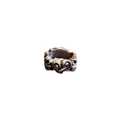 Celtic Arts (A&G Rock) 925 Silver Engraved Heart Cross Scroll Ring
