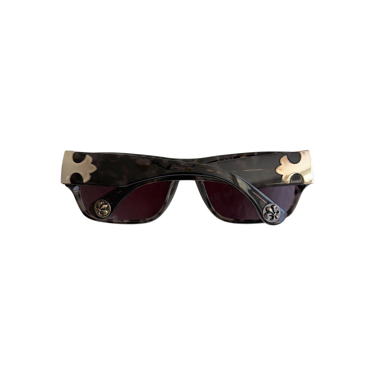 A&G Rock Amal Guesseous Fleur De Lis Tortoise Shell Sunglasses
