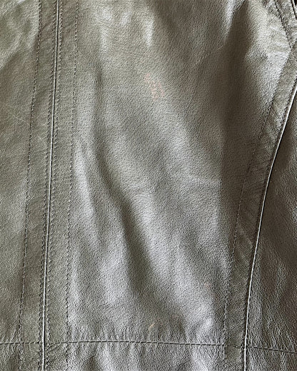 Schlussel Fur Collar Leather Riders Jacket