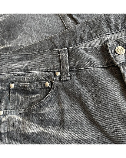Tornado Mart Mega Whisker Grey Wash Bootcut Denim Jeans