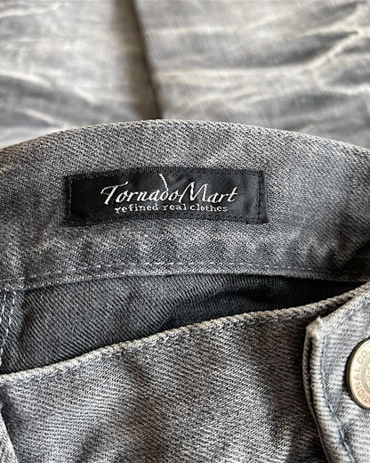 Tornado Mart Mega Whisker Grey Wash Bootcut Denim Jeans
