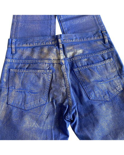 Dior Homme SS09 ‘Planisphère’ Luster Gold Wax Denim Jeans