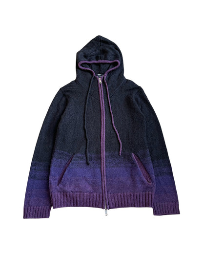 PPFM Ninja Gradient Mohair Knit Hoodie Zip Jacket