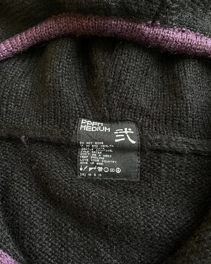 PPFM Ninja Gradient Mohair Knit Hoodie Zip Jacket