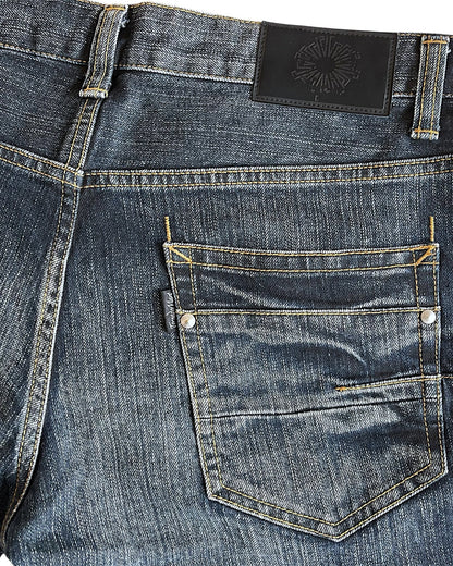 Tornado Mart Whisker Blue Wash Bootcut Denim Jeans
