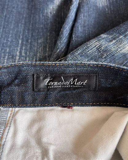 Tornado Mart Whisker Blue Wash Bootcut Denim Jeans