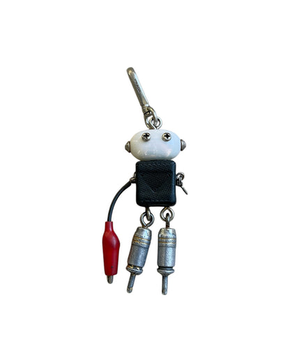 Prada Saffiano Robot Bag Charm Keychain