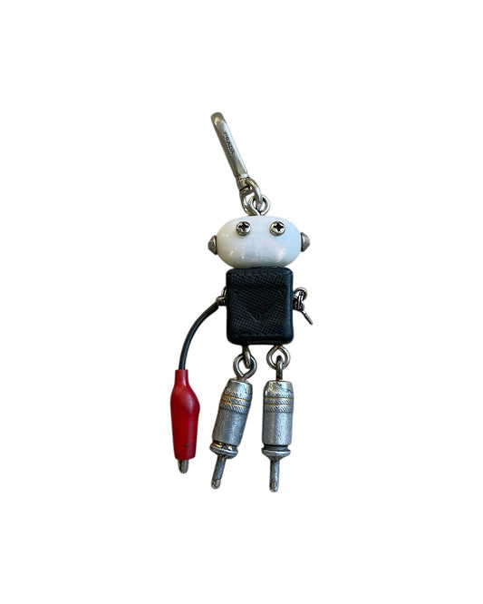 Prada Saffiano Robot Bag Charm Keychain