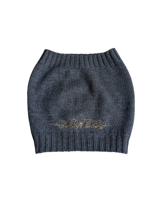 Beauty:Beast 2000s Embroidery Logo Open Top Wool Knit Hat
