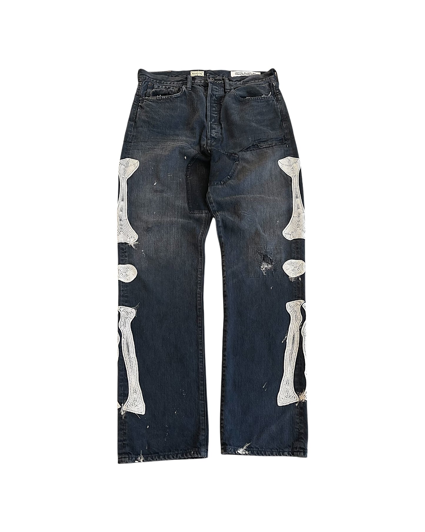 Kapital Kountry SS19 Distressed Skeleton Bones Denim Jeans