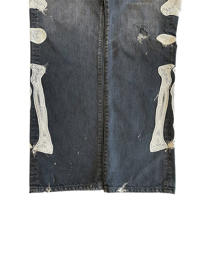 Kapital Kountry SS19 Distressed Skeleton Bones Denim Jeans