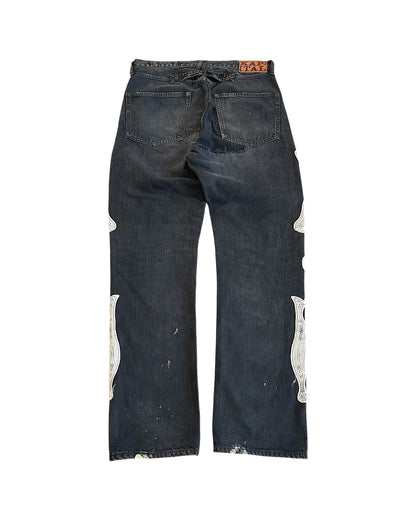 Kapital Kountry SS19 Distressed Skeleton Bones Denim Jeans
