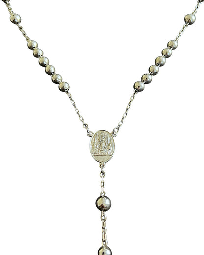 Dolce & Gabbana .925 Sterling Silver Cross Rosary Necklace