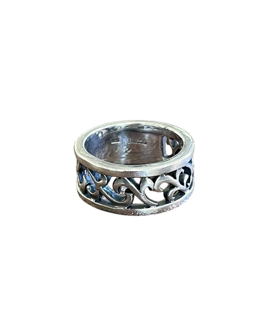 BLESS .925 Sterling Silver Openwork Arabesque Vine Band Ring