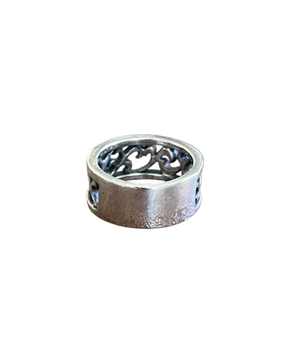 BLESS .925 Sterling Silver Openwork Arabesque Vine Band Ring