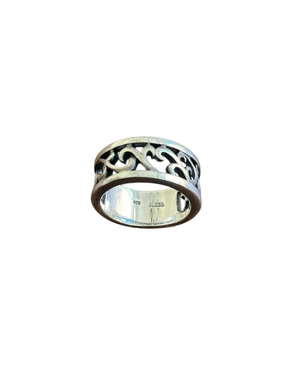 BLESS .925 Sterling Silver Openwork Arabesque Vine Band Ring