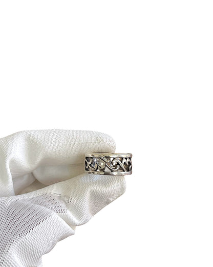 BLESS .925 Sterling Silver Openwork Arabesque Vine Band Ring
