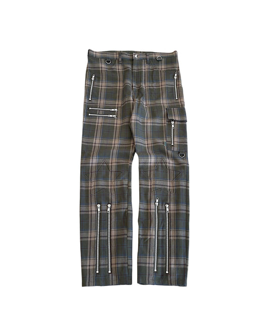 Undercover AW01 'Melting Pot' Star Knee Plaid Wool Zipper Pants