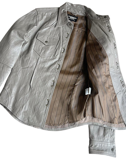 Tornado Mart Hook Closure Leather Shirt Jacket