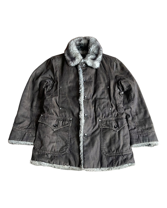 Nicole Club For Men Arctic Faux Fur Coat Jacket
