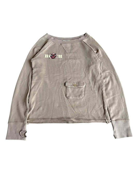 Led Rechwe Bi*ch Monster Embroidery Pocket Sweatshirt