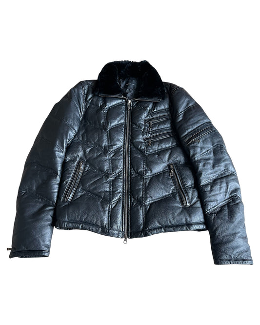 Yasuyuki Ishii Pig Leather Down Puffer Fur Collar Jacket