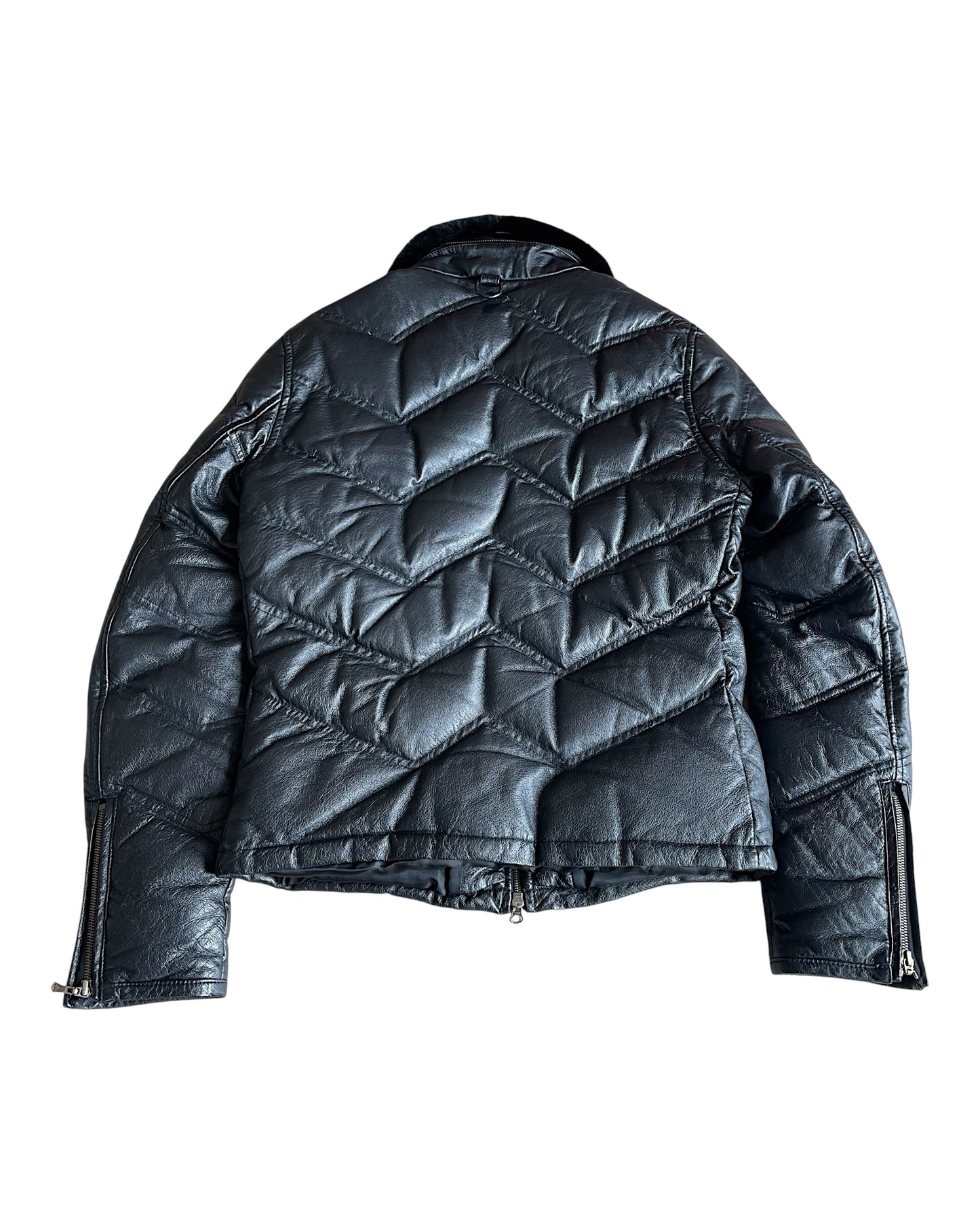 Yasuyuki Ishii Pig Leather Down Puffer Fur Collar Jacket