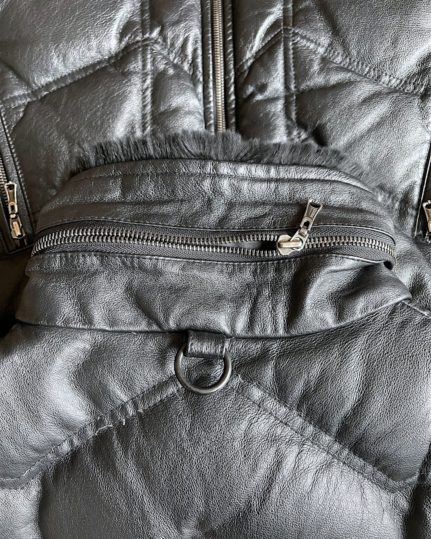 Yasuyuki Ishii Pig Leather Down Puffer Fur Collar Jacket