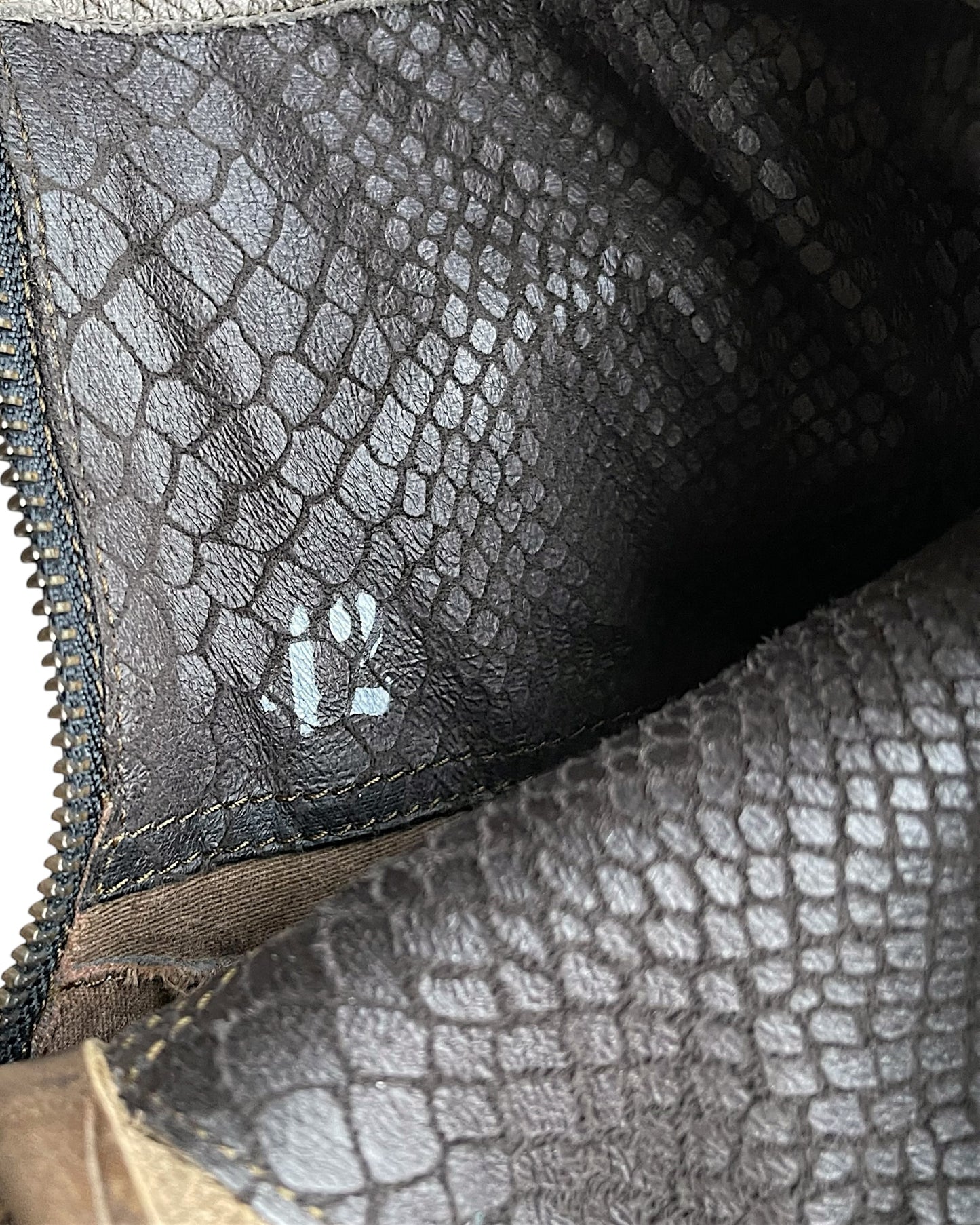 14th Addiction Granvill Engineer Back Zip Croc Leather Boots