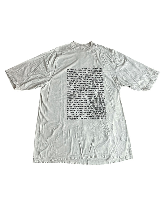 Rick Owens Drkshdw SS23 Wesendonck Lieder WWV 91 Song Text Jumbo T-Shirt