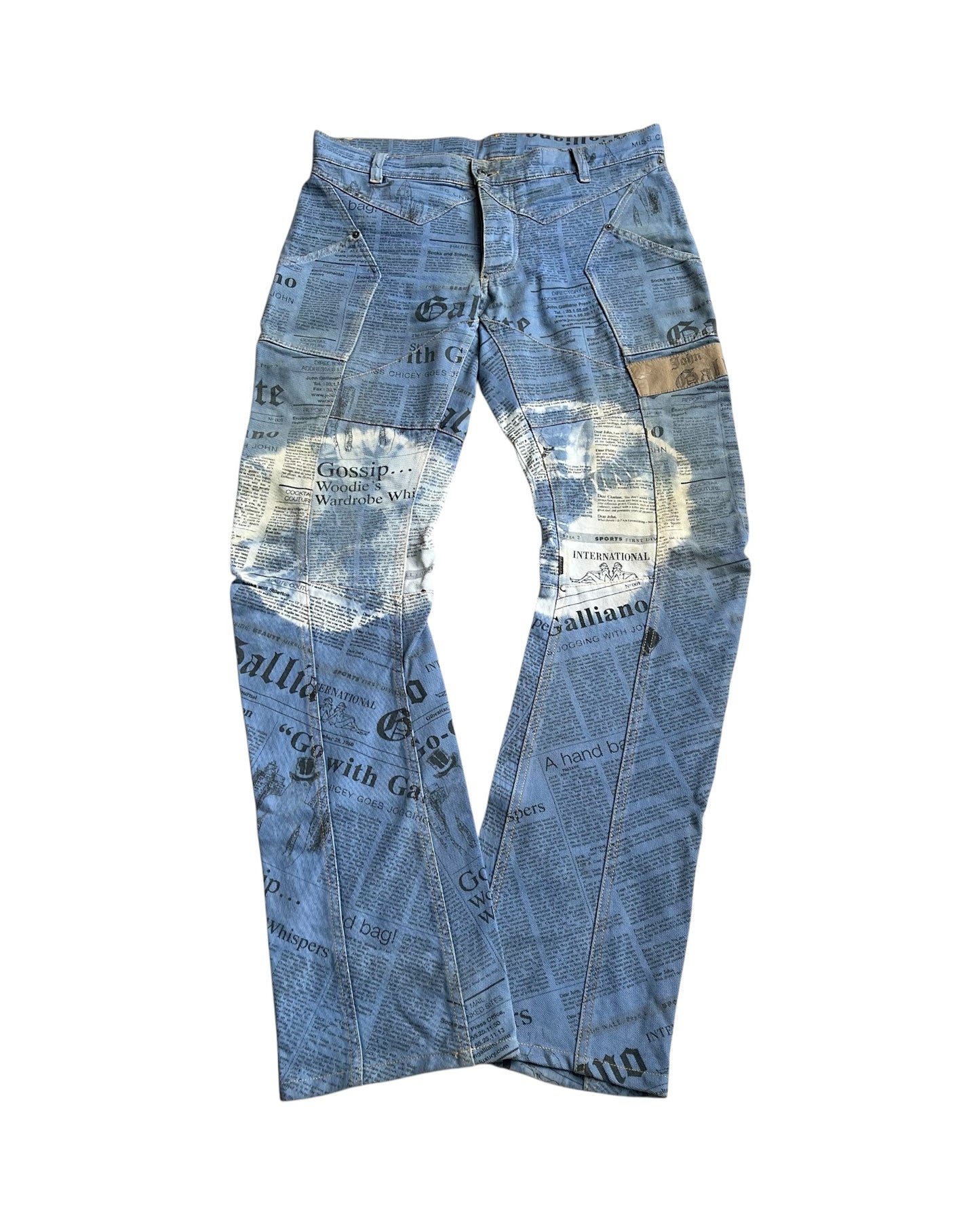 John Galliano SS2006 Star Panel Gazette J-Cut Denim Jeans