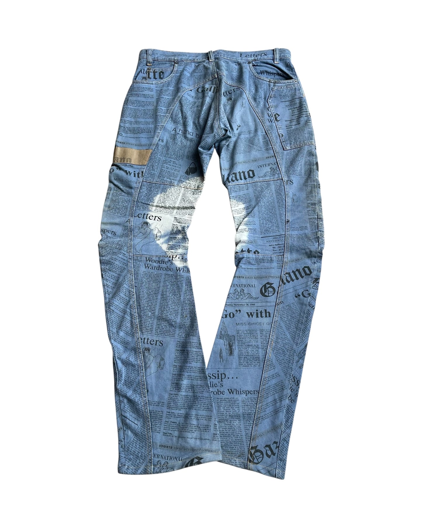 John Galliano SS2006 Star Panel Gazette J-Cut Denim Jeans