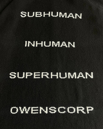 Rick Owens FW22 'Strobe' Human Cashmere Intarsia Hoodie
