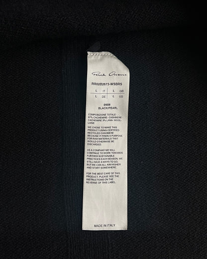 Rick Owens FW22 'Strobe' Human Cashmere Intarsia Hoodie