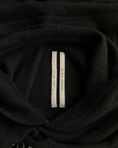 Rick Owens FW22 'Strobe' Human Cashmere Intarsia Hoodie
