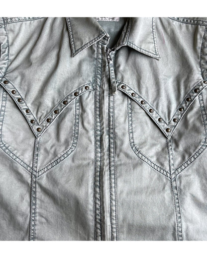 Nicole Club For Men Studded Zip-Up Cowboy Shirt Jacket