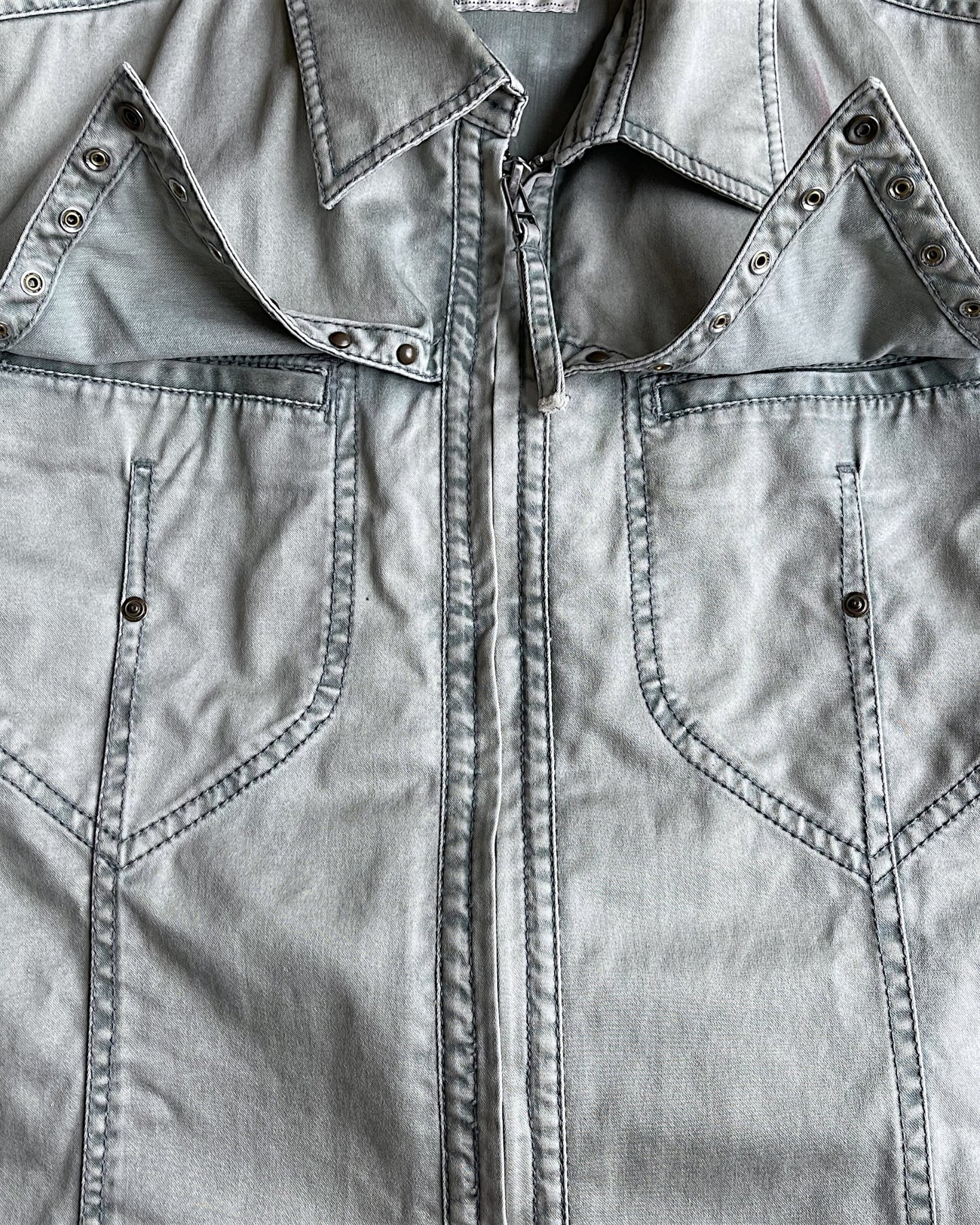 Nicole Club For Men Studded Zip-Up Cowboy Shirt Jacket