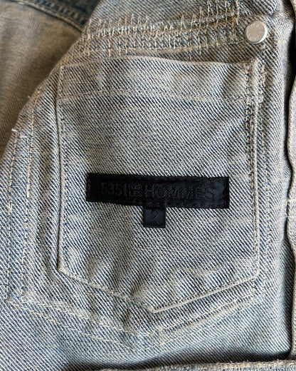5351 Pour Les Hommes Black Line Distressed Repaired Type 1 Denim Jacket