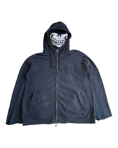 PPFM 2000s Skull Mask Zip-Up Sweatshirt Hoodie