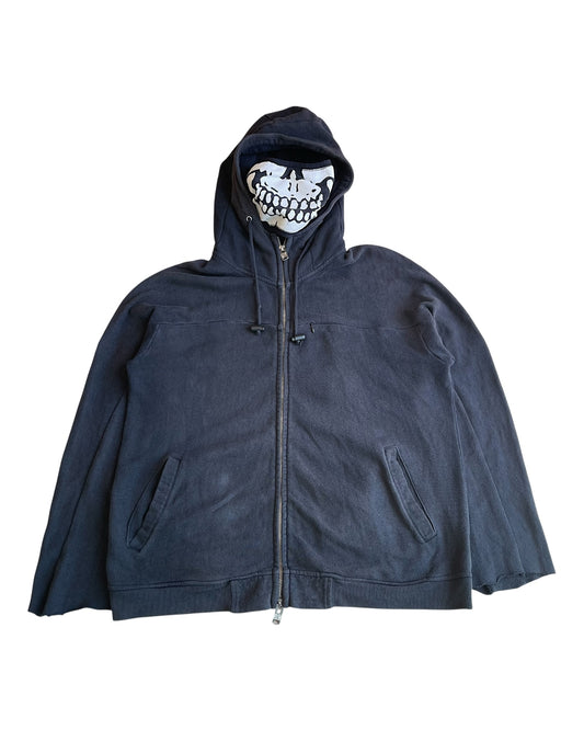 PPFM 2000s Skull Mask Zip-Up Sweatshirt Hoodie