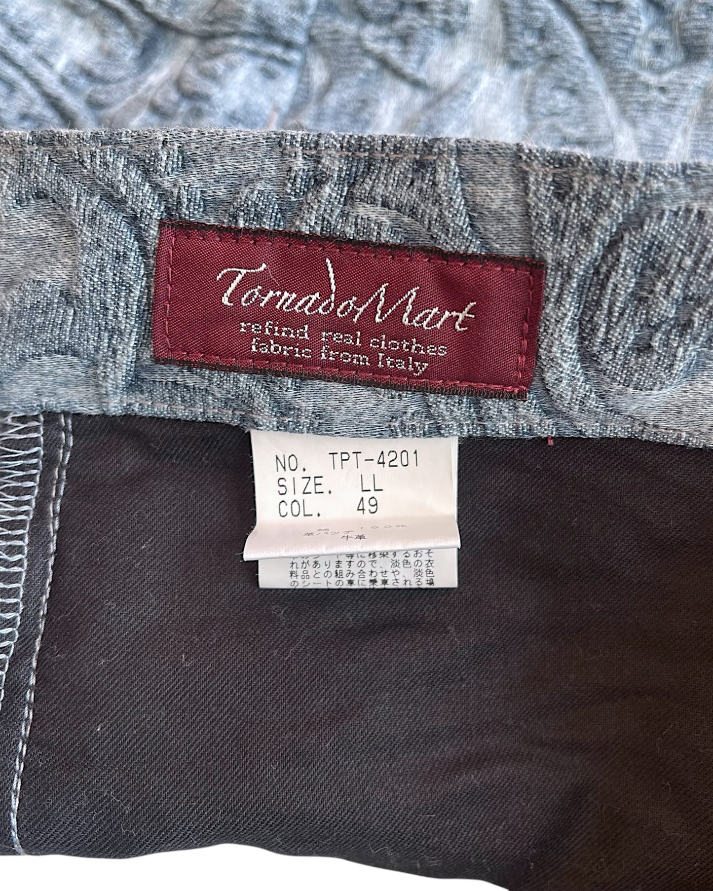 Tornado Mart Embossed Floral Tapestry Flare Denim Jeans