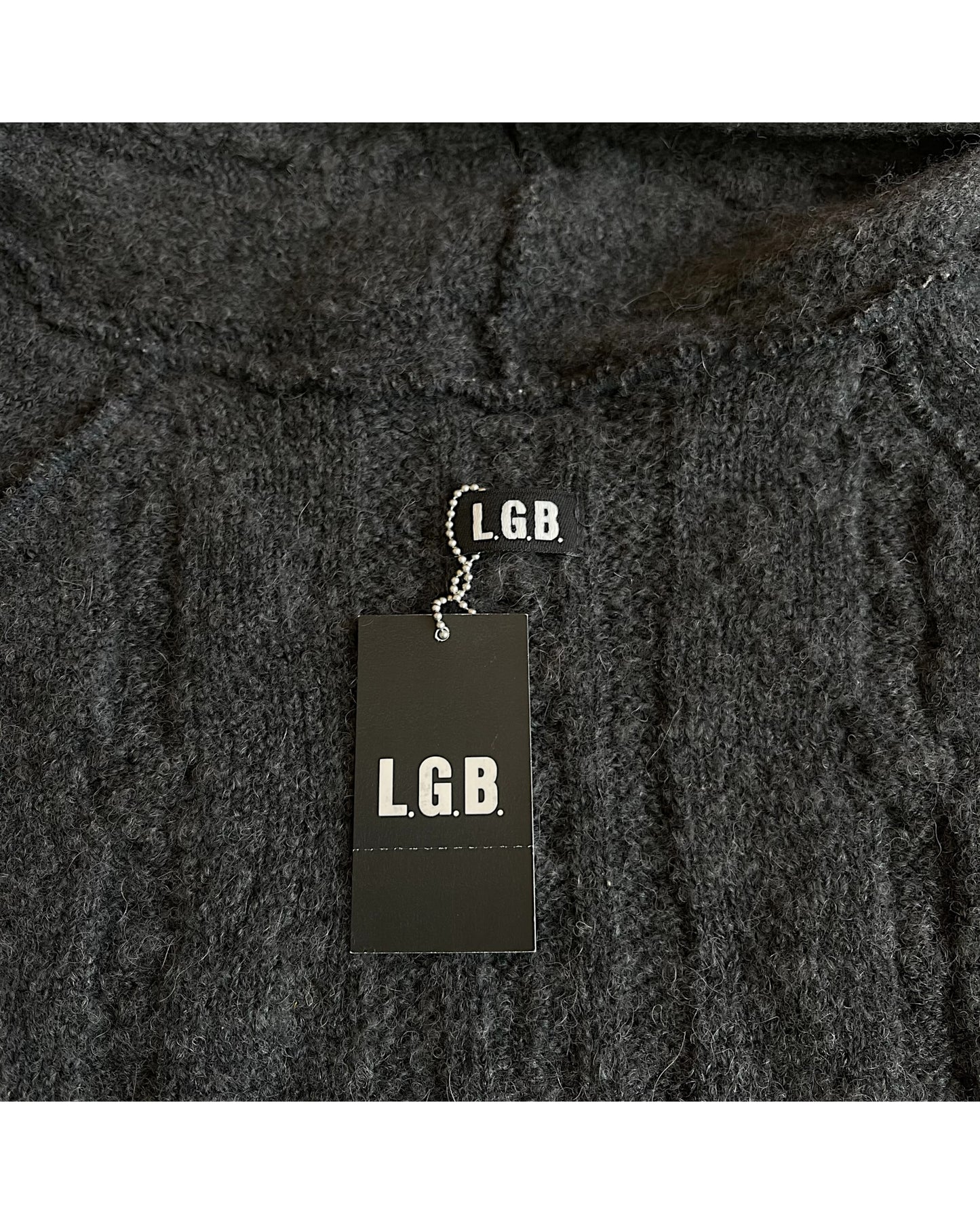 L.G.B. Cable Knit Cowl Long Cardigan